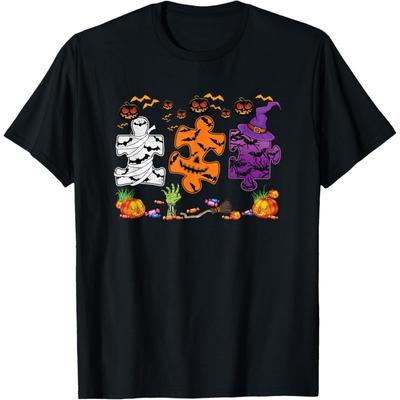 Halloween Autism Awareness Pumpkin Witch Autism Gifts T-Shirt