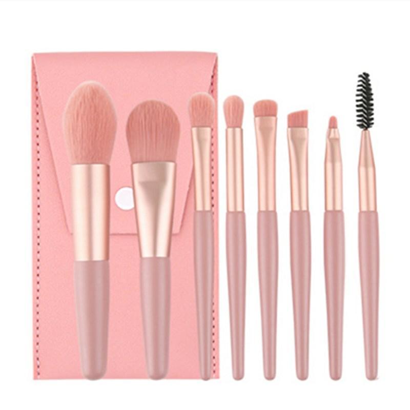 Mini-Pinsel, 8-teiliges Make-up-Tasche, tragbares Concealer-Puderpinsel-Set, weiches Fell-Make-up-Tool