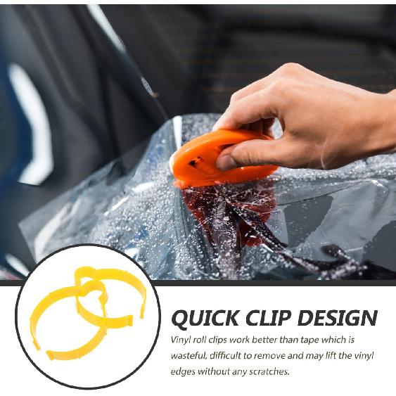 Vinyl Roll Holder Clips 20Pcs - Durable Plastic Vinyl Film Grippers for Car Wraps Quick Release Handle Anti-Skid Design for Automotive Detailing