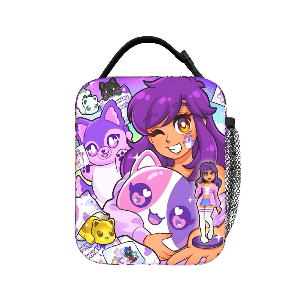 A-Aphmau Cartoon Thermal Insulated Lunch Bag for Work Portable Food Container Bags Men Women Thermal Cooler Food Box