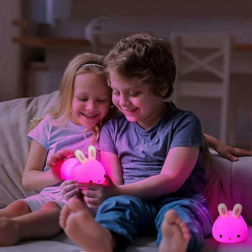 colors cute rabbit children's night light, rechargeable, baby night light, toddler bedroom night light, suitable as a gift