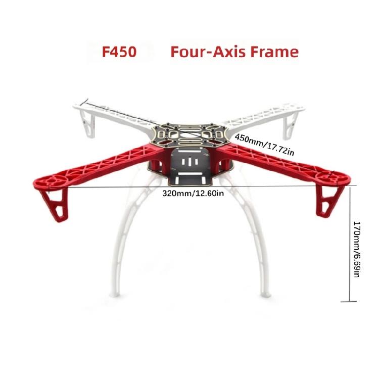 Easy To Assemble 450mm Four Shaft Drones Frame With Excellent Aerodynamic Stability For Hobbyists And Beginner