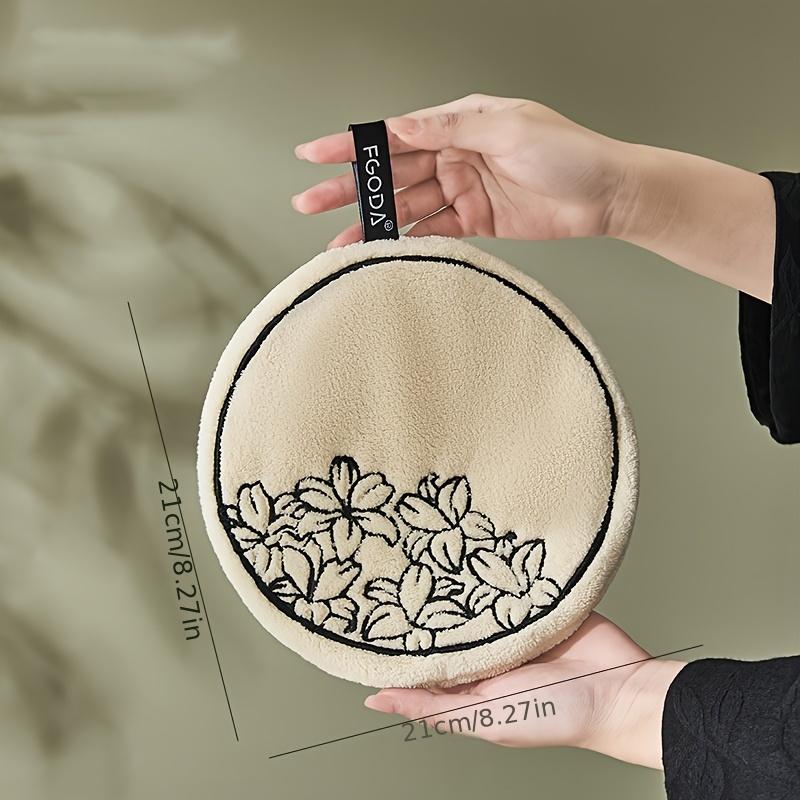 1pc Chinese Style Hand Towel Kitchen Bathroom Lantern-shaped Soft Absorbent Towel Wall Hanging Handkerchief Round Towel