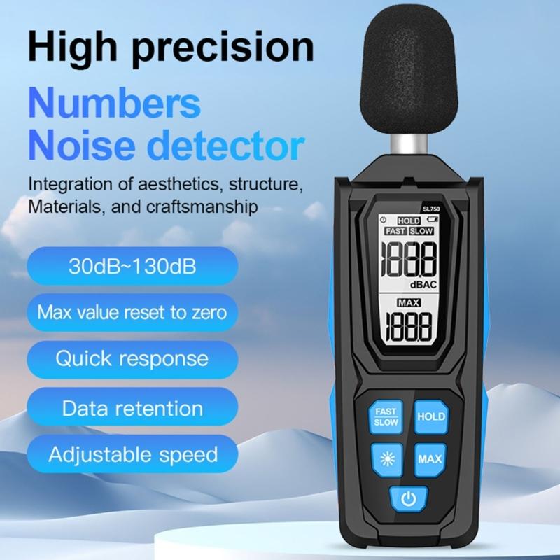 Easy Carry  Decibel Noise Meter 30 To 130dB Ranges  with Data Retention Handheld Sonometer Simple for Home & Professional Use