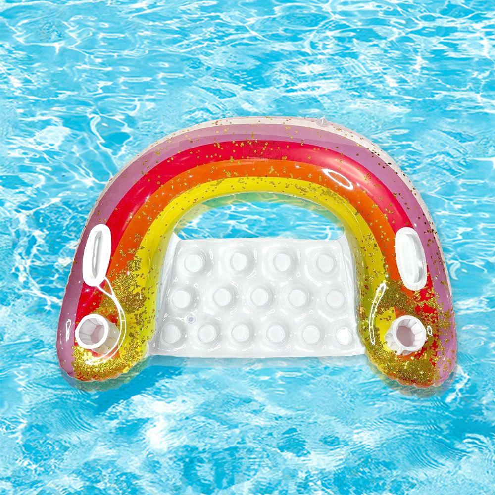 

Складная складная полосатая полосатая кровать, плавающие кровати на надувном шезлонге, водном кресле 92*77CM after inflation