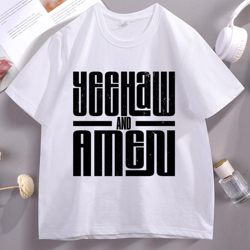 

Yeehaw and AUnisex Tshirt Western Grunge T Shirt Western Christian Cowboy Faith Country Graphic T Shirts Cotton Short Sleeve Tees 4XL