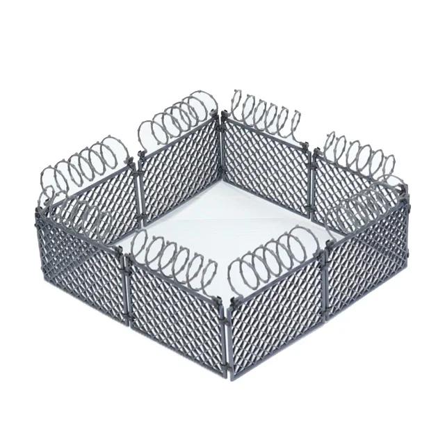MOC 30104 92338DIY City Military Base Barbed Wire Fence Mesh Isolation Net for WW2 SWAT Weapons Building Blocks Model Bricks Set