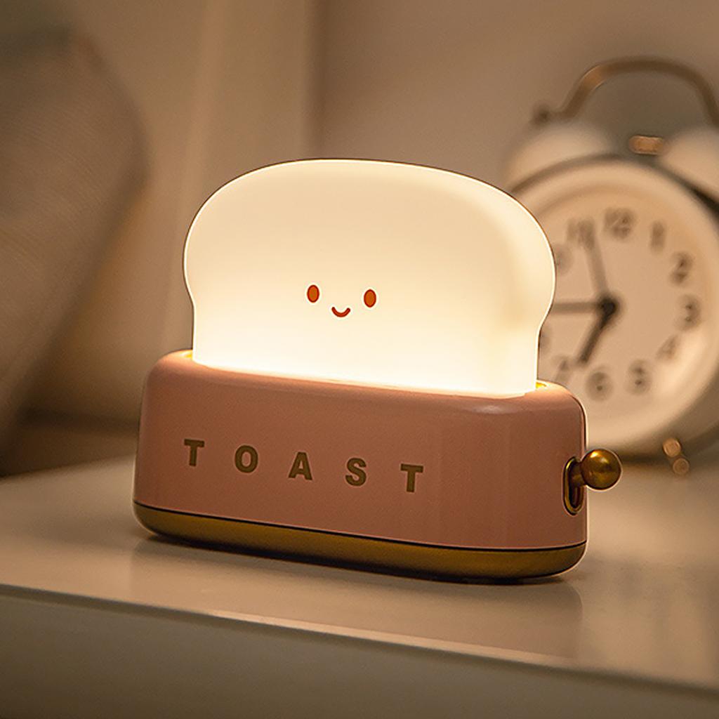 Bread machine night light USB charging dimming lighting table lamp Creative bedroom sleep decoration Portable ambient light