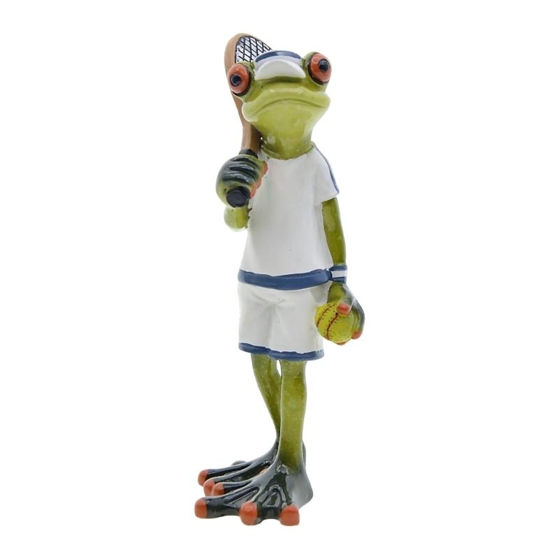 

Cute Frogs Lover Playing Tennis Statue Resin Craft Ornament With Detailed Sports Outfit Perfect For Couples Gift