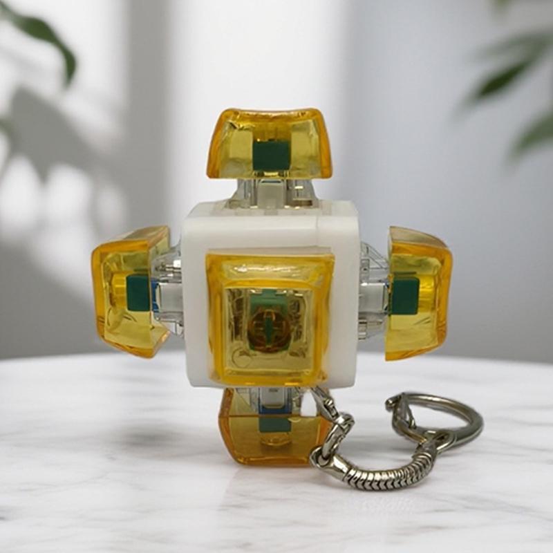 Creative Six Sided Decompression Mechanical Keyboard Key Toy Key Chain For Adults Anti Stress Finger Games Toys