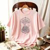 Women The Midnight Readers Society Moon Stacked Books Graphic TShirt Book Lover Bookish Vintage Academia Reading Casual Tops