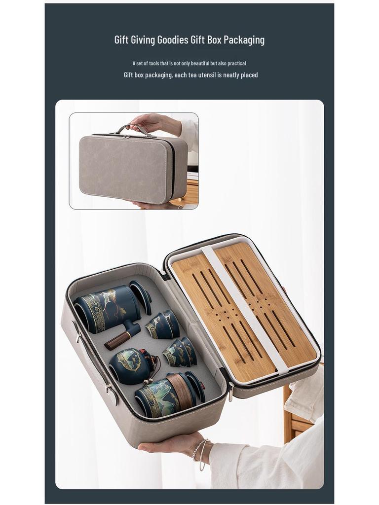 A Thousand Li of Rivers and Mountains Tea Set: Elegant Gift Box for Friends and Elders