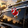 Removable Christmas Party Decals Hanging Santa Claus Car Sticker, Self Adhesive Decorative Decal, Body Waterproof PVC Auto Exterior Cling for