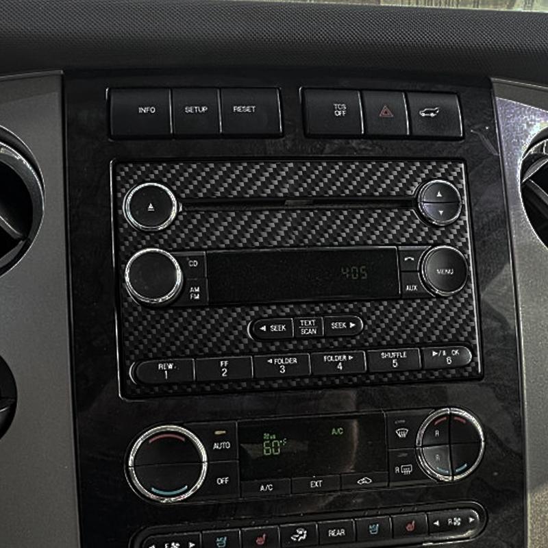 For Ford Expedition 2007-2014 Real Carbon Fiber Stickers Centre Radio AC CD Gear Shift Door Panel Car Accessories Decorative