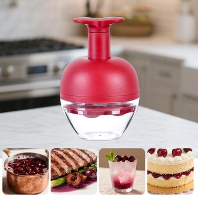 Yousheng 4-Hole Cherry Pitter Baking Fruit Pit Remover for Cherries Plums Multi-Functional Fruit Pitting Tool for Kitchen Baking Camping Picnic