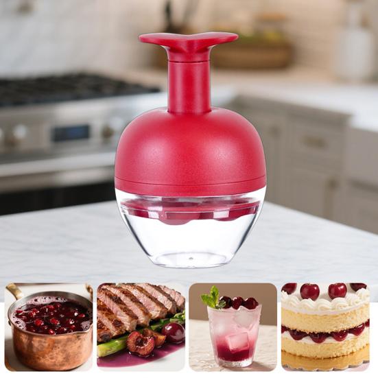 Yousheng 4-Hole Cherry Pitter Baking Fruit Pit Remover for Cherries Plums Multi-Functional Fruit Pitting Tool for Kitchen Baking Camping Picnic