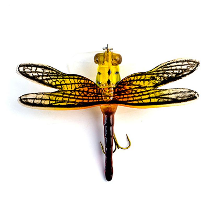 Silicone Artificial Dragonfly Shaped Fishing  Lure With Hook Weight 6g Length 7.5cm For Insect Bait
