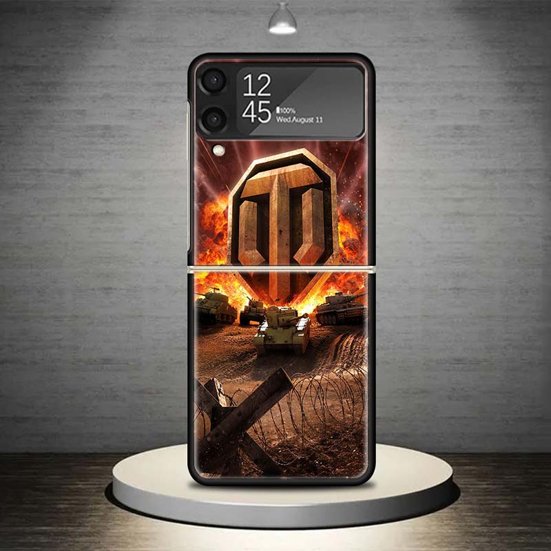 World of Tanks Phone Case For Samsung Galaxy Z Flip 7 6 5 4 3 5G Shockproof Cover Z Flip7 Flip6 ZFlip5 Flip3 Flip4 Luxury Shell