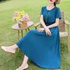 Elegant Women's Summer Dress Plus Size Short Sleeve Casual Long Dresses Vintage Clothes