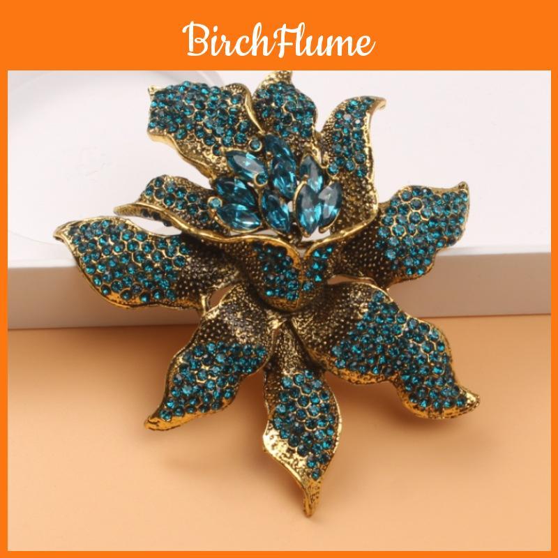 Vintage Orchid Water Diamond Brooch With Electroplated Alloy For Women And Men Fashion Accessory