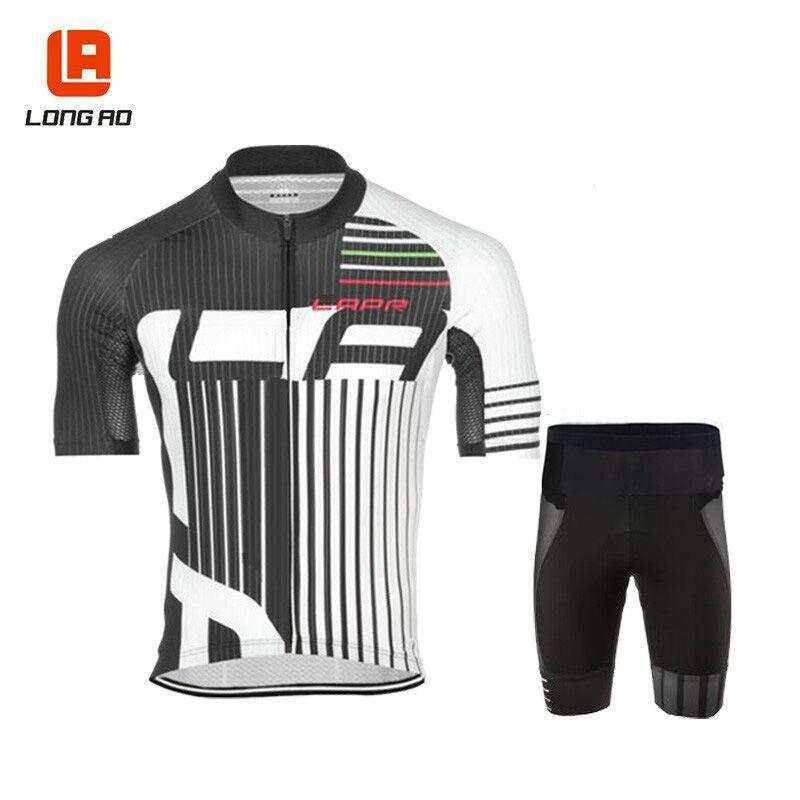 Mens Quick-Dry Cycling Jersey Bib Shorts Set Breathable Outdoor Road Bike Apparel
