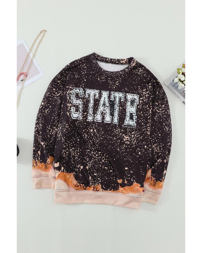 Azura Exchange Black Bleached Sweatshirt