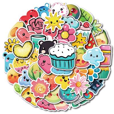 50 Cute Hand-painted Graffiti Stickers Hand-painted Stickers Decorative Water Cup Computer Skateboard
