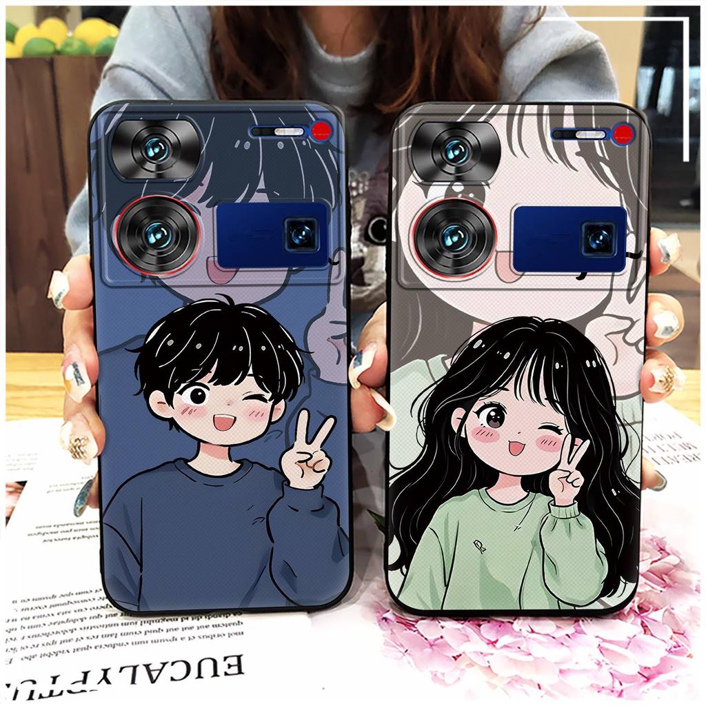 Nárazuvzdorné pouzdro na telefon Pouzdro na telefon Pro ZTE Nubia Z60 Ultra TPU Graffiti Módní design Pár Ochranné Protiprachové Roztomilé