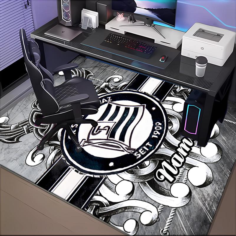Tappeto Personalizzato con Nome e Stemma Sturm Graz, Tappeto da Gioco, Tappetino per Camera da Letto Soggiorno Ingresso, Idea Arredamento Casa Regalo per Natale Compleanno