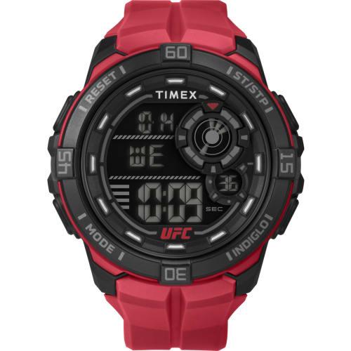 

Мужские часы Timex UFC Rush 52 мм - Черный ремешок, Циферблат, Черный корпус, Красный/Цифровой/Черный, Современный дизайн