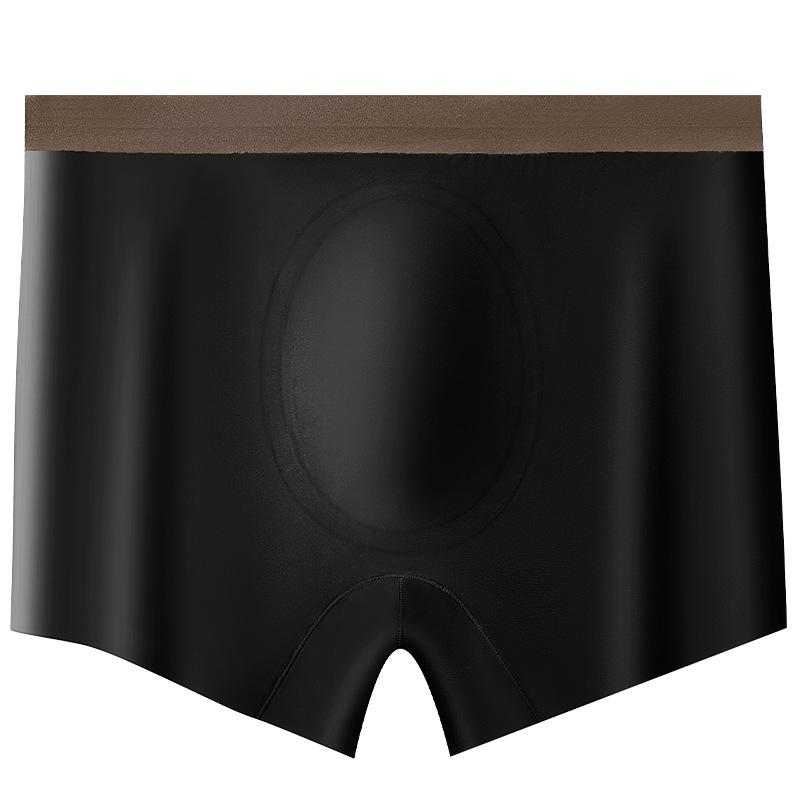 Large Size Men's Spring and Summer Thin Ice Silk Antibacterial No Trace Flat Angle Underwear
