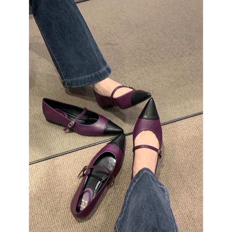 Fashion Flat Shoes for Women Spring Autumn Mary Jane Shoes New Flat Pointed Toe Shallow Silver Casual Plus Size Women's Shoes Ladies