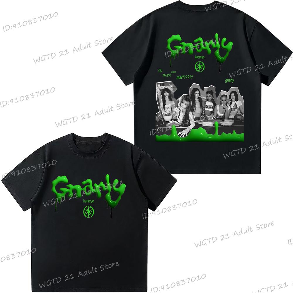 Casual Katseye Grunge Graphic T Shirt Women Men Hip Hop Streetwear Korean Pop Music Band Unisex Y2K Tops