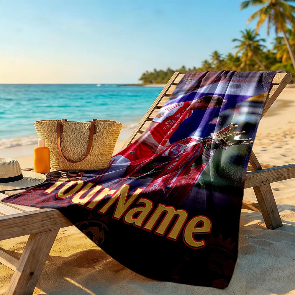 Arsenal Customized Name Beach Towel High Absorbency & Quick-Dry Suitable for Sports Travel Swimming Yoga Bathroom Beach And Pool