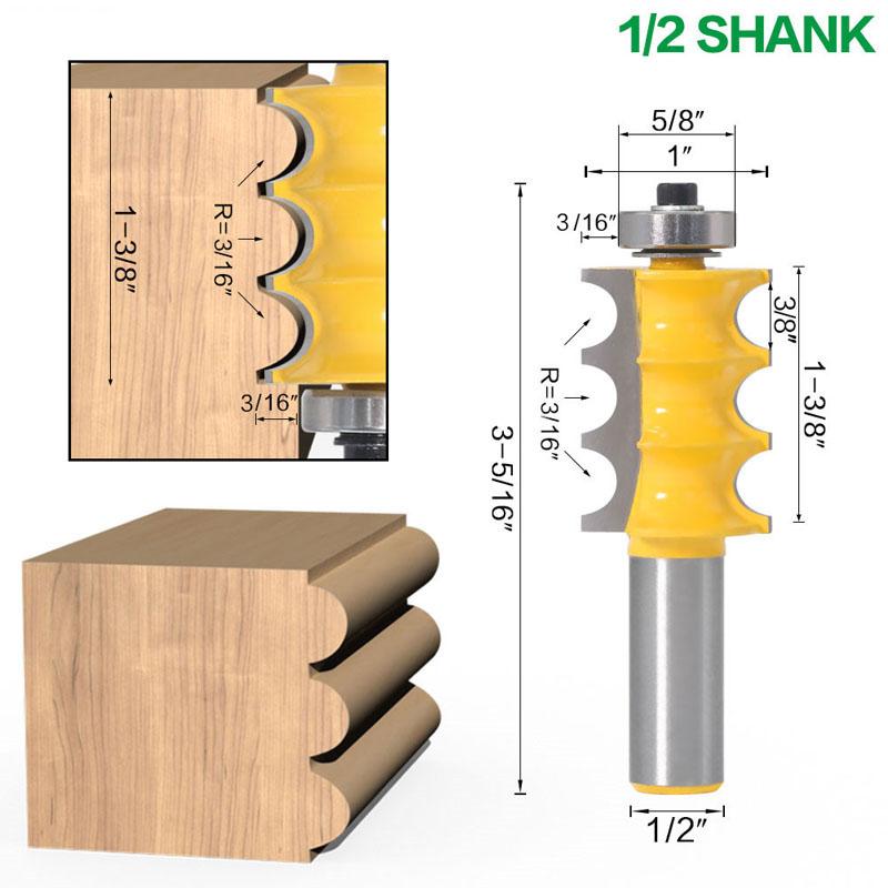 

1/2 шт. Набір фрез з потрійним бісером і потрійною канавкою Лінійний ніж 8 мм 12 мм 1/2 дюйма Хвостовик Деревообробний фреза 1/2inch shank NO1