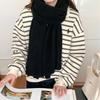 Japanese And Korean Autumn And Winter Solid Color Wool Blended Scarf Warm Simple High-End Versatile Scarf Direct Sales Women