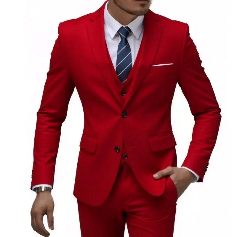 

High Quality suit Formal Business Office Men s Suits Slim fit casual suit jacket Vest Pants 5XL