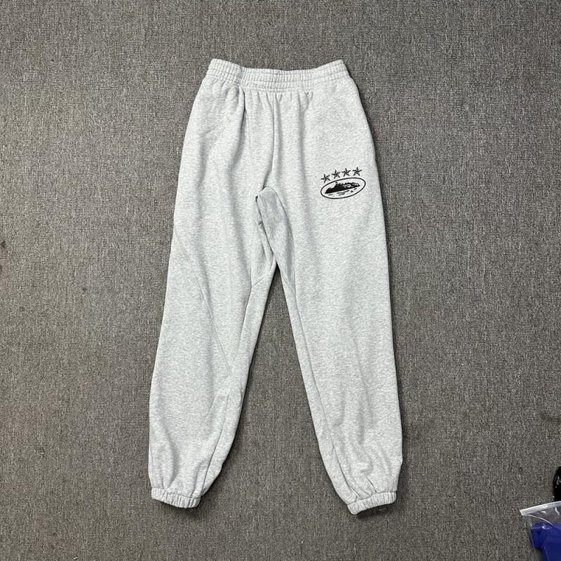 Corteiz Vintage Bluza z Kapturem Oversize z Nadrukiem Gwiazd Zestaw Joggerów Męski Streetwear Codzienny Strój