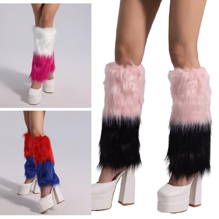 Faux Furs Leg Warmer Winter Warm Furs Boot Cuffs Cover,Party Costumes Shoe Cover