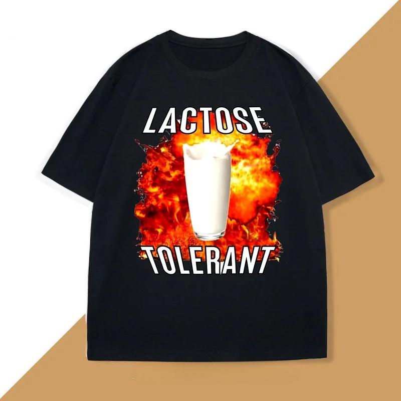

Lactose Intolerance Funny Expression Pack Tshirt Womens Casual Printed Loose Short Sleeve Ladies Tshirt Tops Y2k Top Vintage 4XL