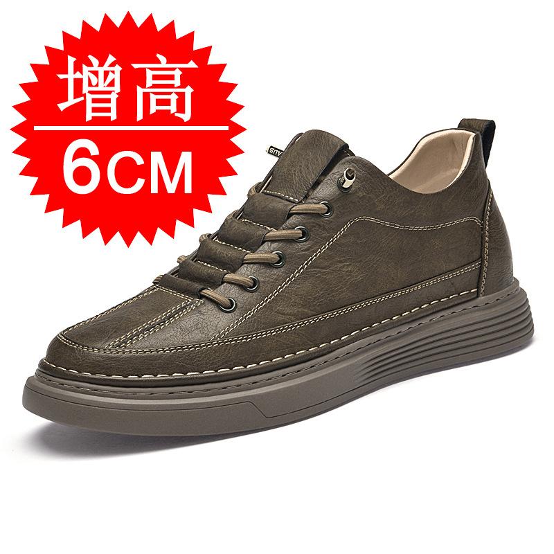 

Autumn platform high-top shoes men s retro casual invisible inner height-increasing men s shoes 6cm trend mid-top board shoes men s 37