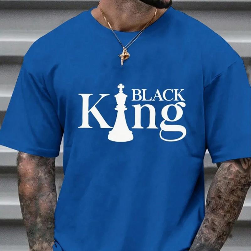 New Summer Men's Fashion T-shirt Letter Tower Printed Men's T-shirt Top