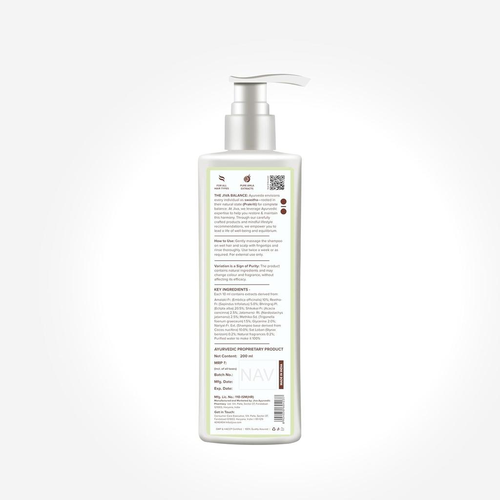 Jiva Amla Shampoo 200 Ml Ayurvedic Herbal Cleanser For Strong Looking Hair Daily Care For Men And Women Pack Of 3