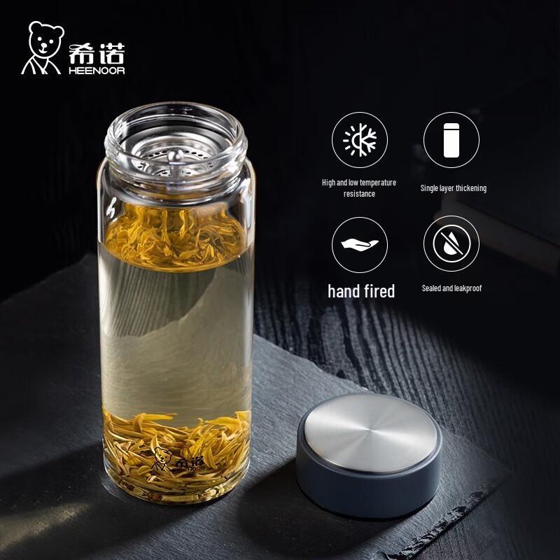 Xinor Portable Single-Layer Glass Cup with Filter