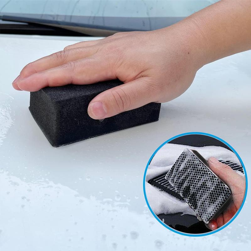 5Pcs Car Clay Bar Pad Sponge Block Cleaning Eraser Wax Polish Pad Tools Black Car Cleaning Tools Auto Detail Cleaning Care