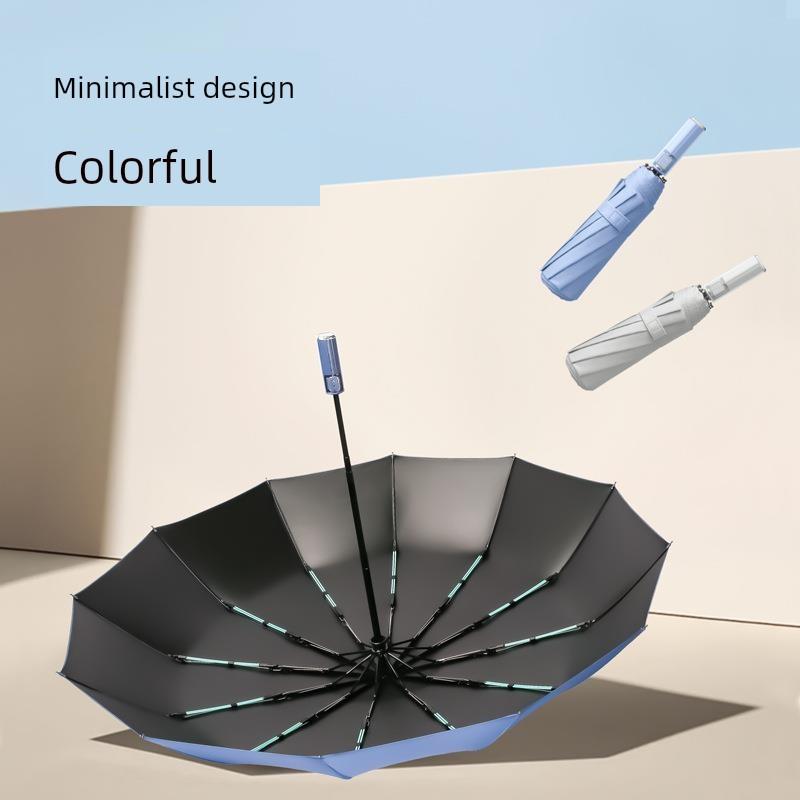 Umbrella for Both Rain and Sun, Enlarged and Reinforced with 24 Ribs, Fully Automatic, Wind-Resistant, Unisex Sunshade Umbrella, Sun Protection, Uv