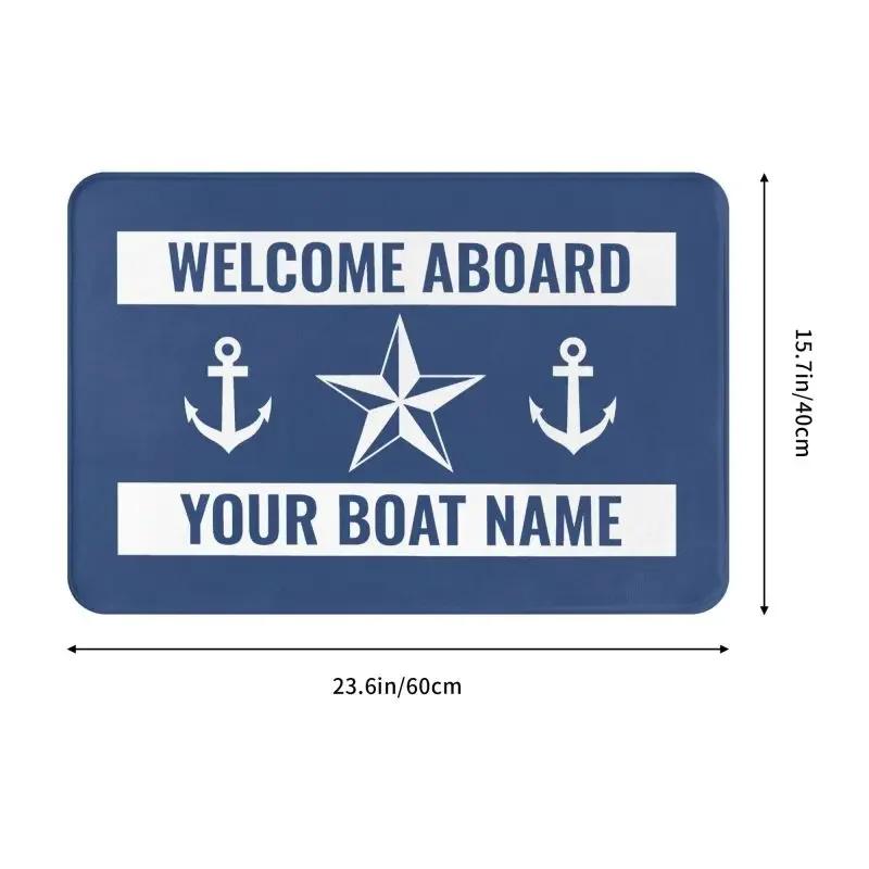 Welcome Aboard Nautical Boat Front Door Mat Anti-Slip Outdoor Absorbent Doormat Living Room Entrance Rug Carpet