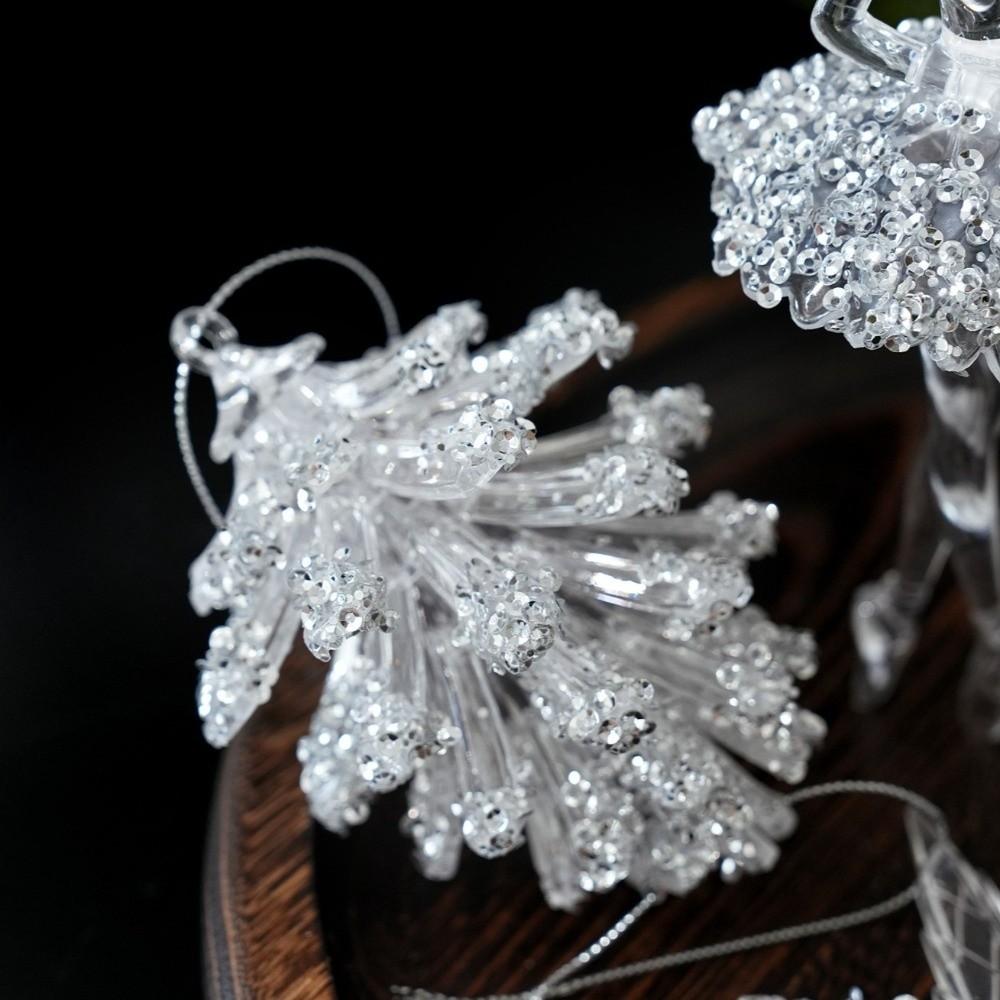 Acrylic Hanging Christmas Ornaments Clear Snowflake Ornaments Deer Ornaments Holiday Home Decor