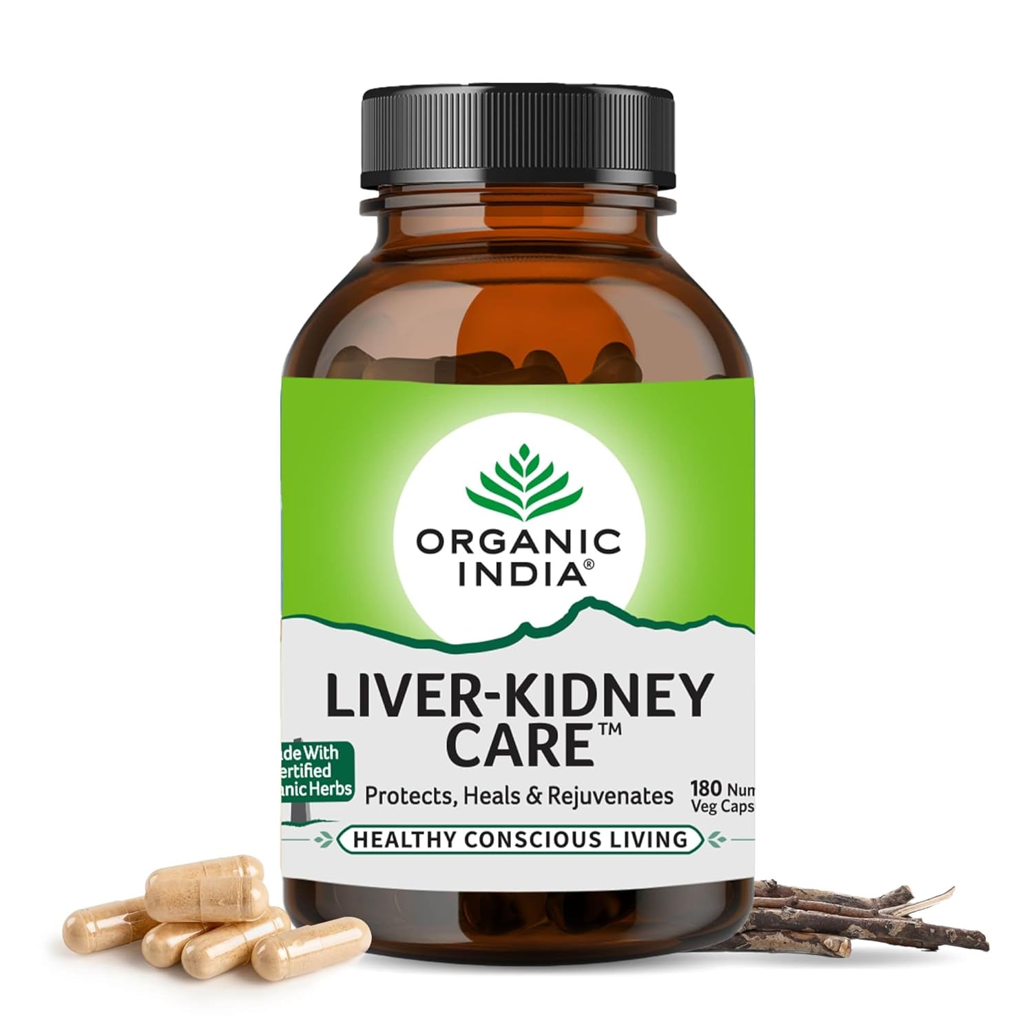 

TATA Organic India Liver Kidney Care 180 Veg Capsules Boost Energy Immunity Support Detox