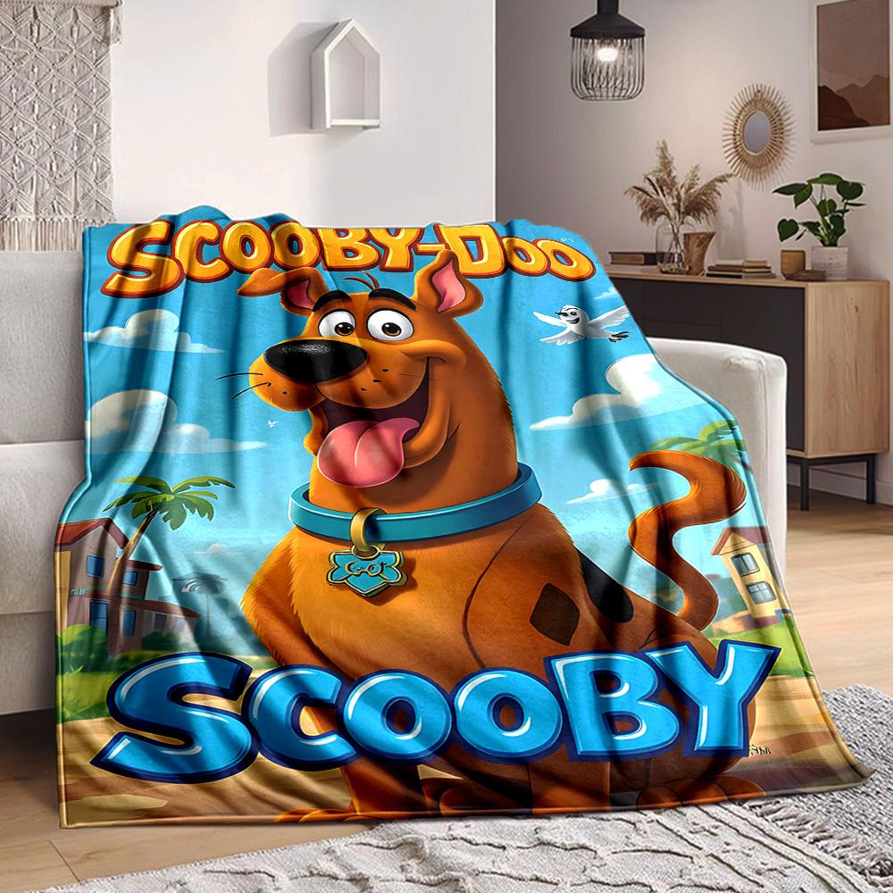 1pc Scooby-Doo Mystery Flannel Throw Blanket - Lightweight Soft Warm All-Season Blanket for Sofa, Bed, Travel, Camping L1029054